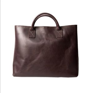 TRVR LEATHER TOTE BAG - SADDLEBROWN